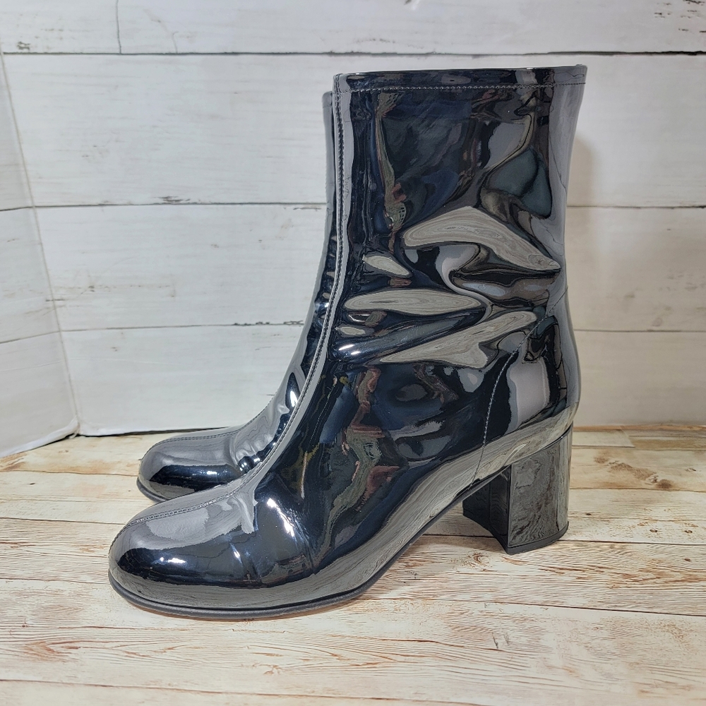 Me + Em 60s Patent Leather High Ankle Boot In Italian Leather EU 40